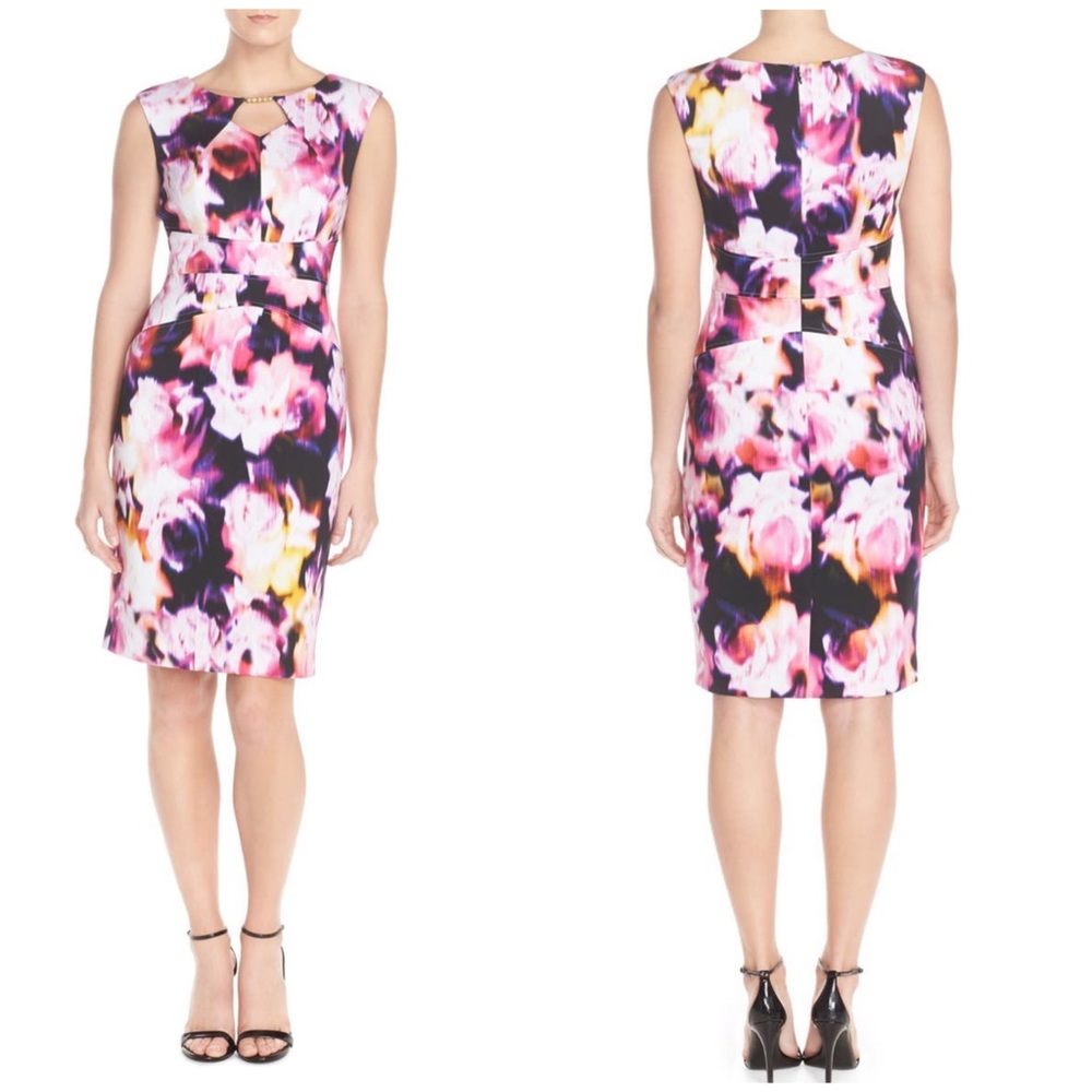 NWT Ellen Tracy Floral Scuba Sheath Dress